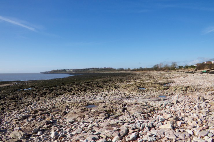 Sully Beach at low tide looking westwards to Barry.