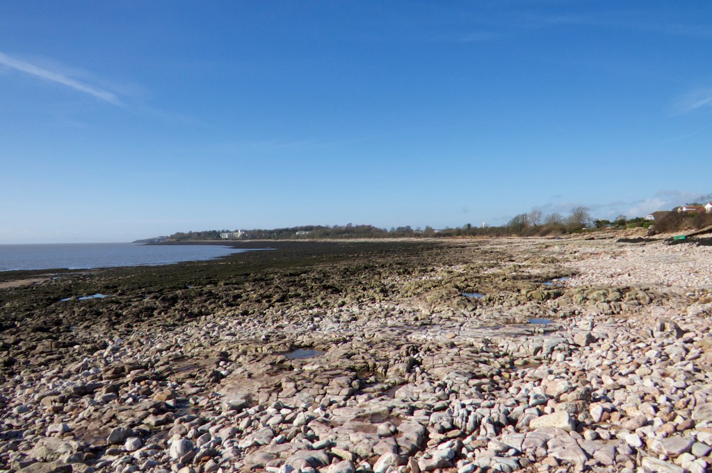 Sully Beach at low tide looking westwards to Barry.