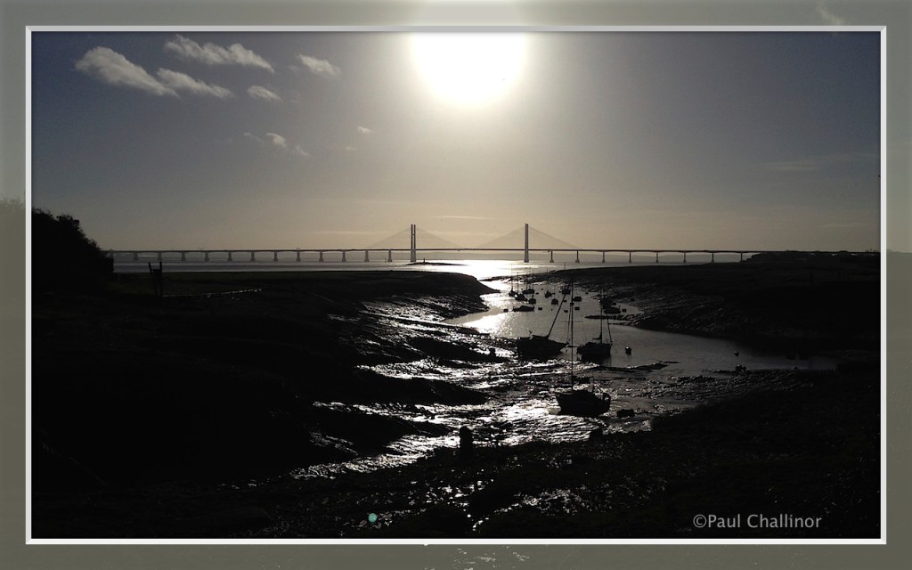 The New Severn Bridge behind St Pierre Pill.