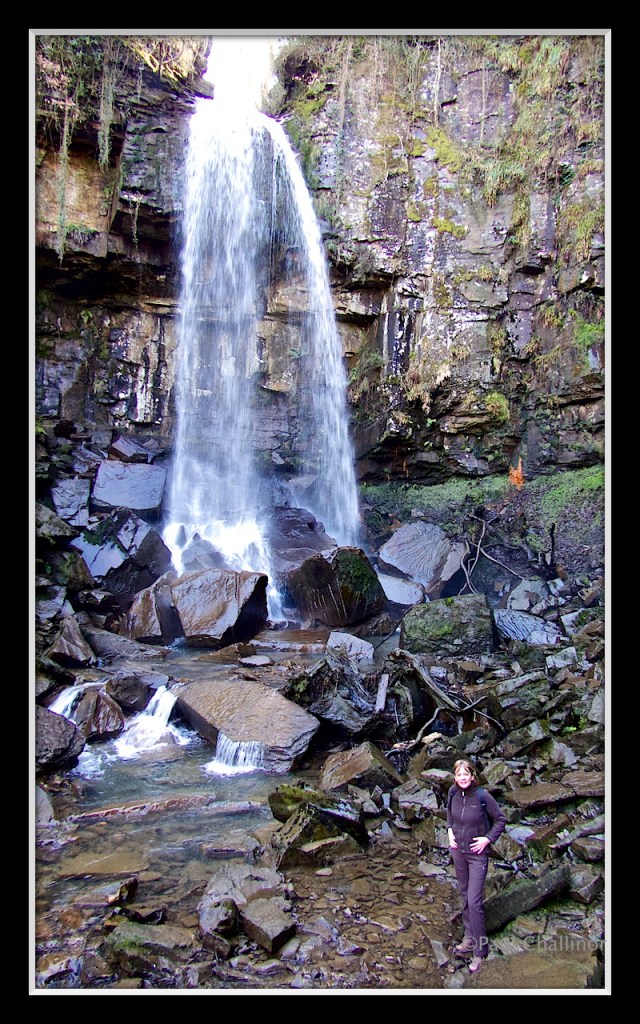 Melincwrt Waterfall with Karen.