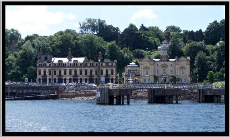 Looking back towards the customs house at Penarth Marina.