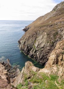 Porth Felen, a small inlet with steep cliffs.