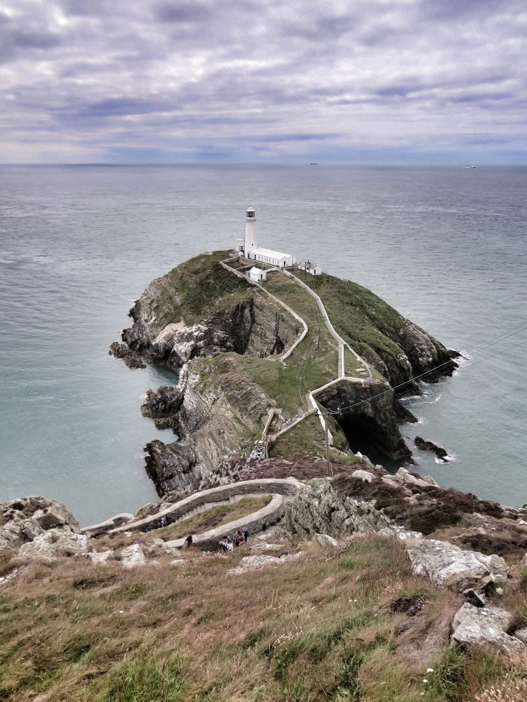 Looking down the steps towards the light house.