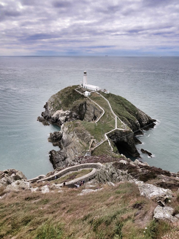 Looking down the steps towards the light house.