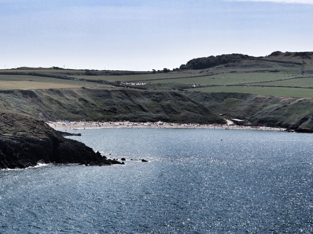 Porth Oer coming into view.