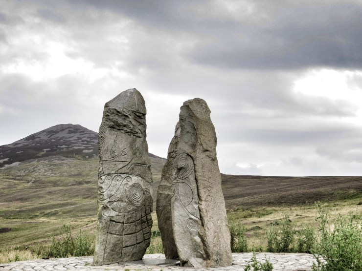 A new sculpture based on the standing stones of Wales. You can see Tre'r Ceiri in the background (see my previous post)