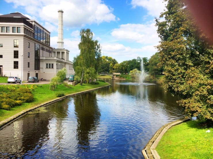 Being on the edge of the Baltic Sea the city was in a prime position for trade. As such is was often fought over and changed hands many times. At one point the city was fortified and surrounded by  a moat and walls. This is all that remains of the moat. I was told that beavers make their home here, but I didn't see any evidence of them.