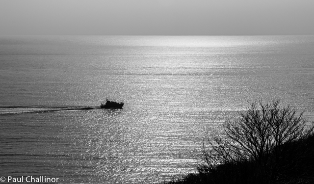 As we climbed the cliffs on the other side of the Bay the Mumbles Life Boat came past on an exercise.