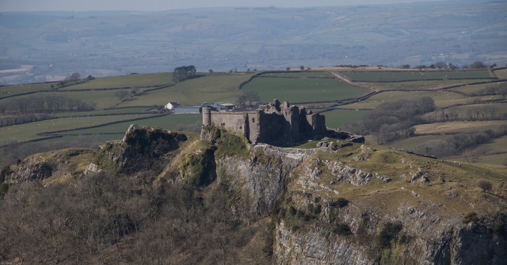 Another view of the castle from the mountain road to the south.