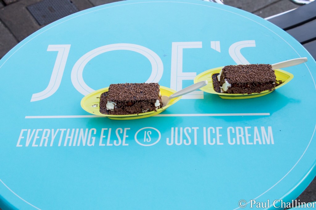 "Two North Poles , please" I said to the girl at the counter. i was then bombarded with choices, and i paniced a little like a little boy excited by the prospect of my ice cream. The North Pole is made up of a wafer base, with a square of icre cream, then another wafer sandwiched between another block of ice cream, topped with another wafer and then it is smothered in a warm chololate sauce. Mmmm ...! Aunty piped up saying she thiught we were going to share one between us. "No way I cried, it's not polite to share an ice cream!"