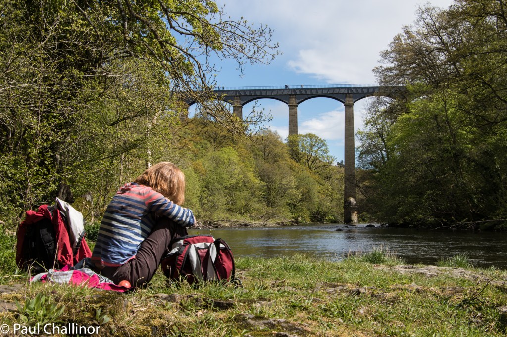 The aqueduct from the bank of the River Dee. The perfect place for a Cornish Pasty.