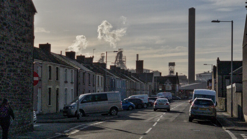 The steelworks brooding over Tai Bach